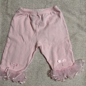 Vintage Disney Kids Pink Baby Ruffle Leggings with Bows
